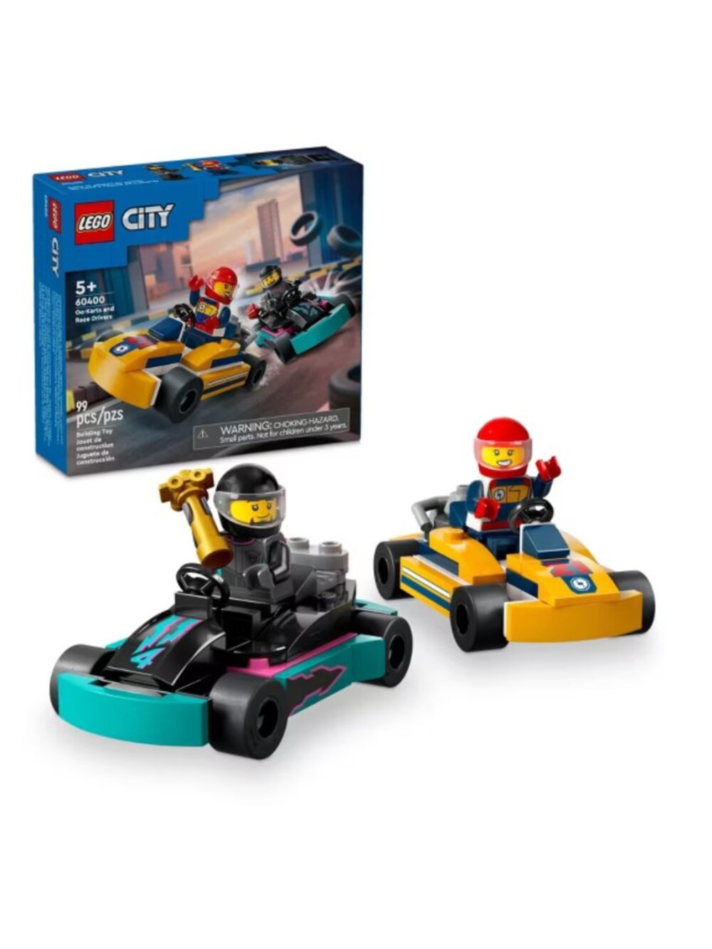 🧡3/$30 LEGO City Yellow & Teal Go-Kart Duel with Minifigures NIB